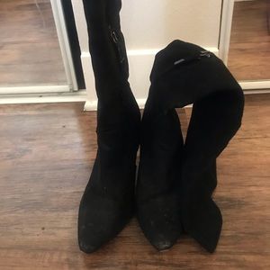 Suede knee high fashion stiletto